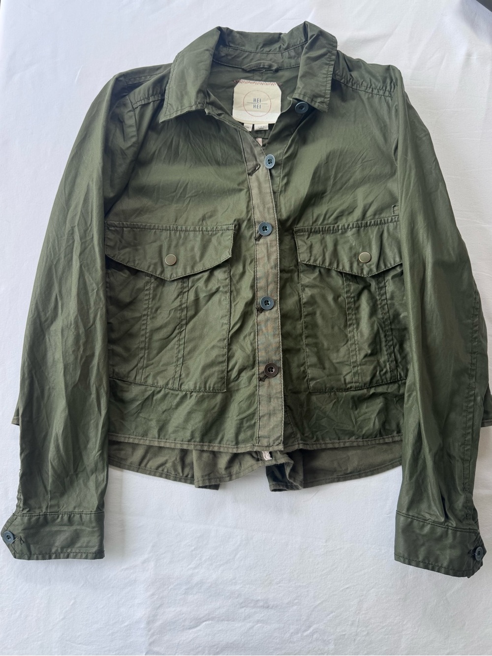 Hei Hei Anthropologie Military-Style Green Jacket Womens XS